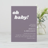 Très Simple Dusty Purple Moderne Oh Baby shower