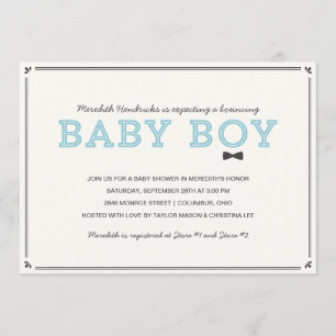 Invitation Très Vintage Baby shower garçon