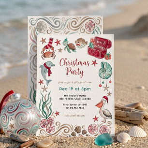Invitation Trésor Océanique Mers & Vœux Noël Côtiers