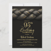 Invitation Tresse d'or gris 95e fête d'anniversaire (Devant)
