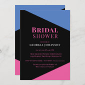 Invitation Triadic Pink Moderne Douche nuptiale (Devant / Derrière)