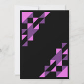 Invitation Triangle de marguerite mauve géométrique Noir Anni (Dos)