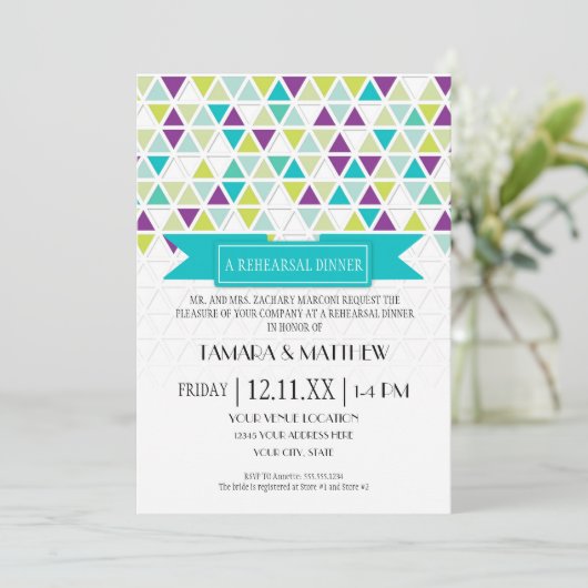 Invitation Triangle Motif triangulaire triangulaire (Debout devant)