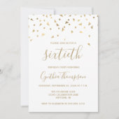 Invitation Triangles de confettis dorés pour une fête d'anniv (Devant)