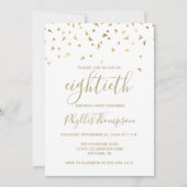 Invitation Triangles de confettis dorés pour une fête d'anniv (Devant)