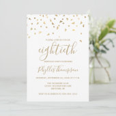 Invitation Triangles de confettis dorés pour une fête d'anniv (Debout devant)