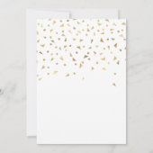 Invitation Triangles de confettis dorés pour une fête d'anniv (Dos)