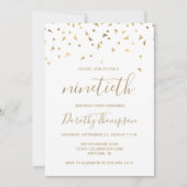Invitation Triangles de confettis dorés pour une fête d'anniv (Devant)