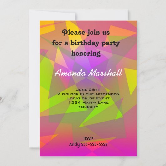 Invitation Triangles et rectangles Abstraits (Devant)