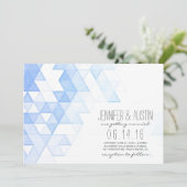 Invitation Triangles géométriques aquarelles | Mariage modern (Debout devant)
