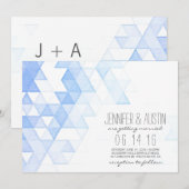 Invitation Triangles géométriques aquarelles | Mariage modern (Devant / Derrière)
