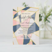 Invitation Triangles géométriques Élégants Multicolor (Debout devant)