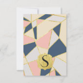 Invitation Triangles géométriques Élégants Multicolor (Dos)
