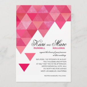 Invitation Triangles géométriques épousant des roses indien