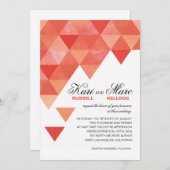 Invitation Triangles géométriques épousant la pêche de corail (Devant / Derrière)