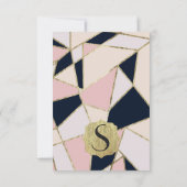 Invitation Triangles géométriques or élégant (Dos)