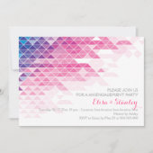 Invitation Triangles géométriques roses mariage (Devant)