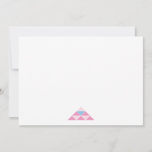 Invitation Triangles géométriques roses mariage (Dos)