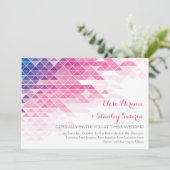 Invitation Triangles géométriques roses mariage moderne (Debout devant)