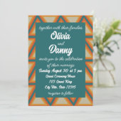 Invitation Triangles moderne géométrique Mariage coloré (Debout devant)