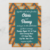 Invitation Triangles moderne géométrique Mariage coloré (Devant / Derrière)