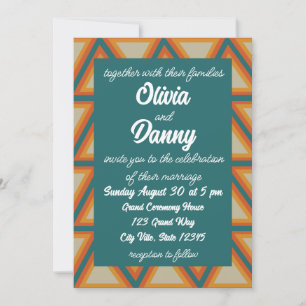 Invitation Triangles moderne géométrique Mariage coloré