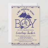 Invitation Tribal Adventure Baby Boy Douche (Devant)