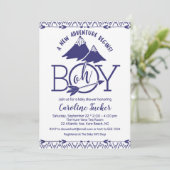 Invitation Tribal Adventure Baby Boy Douche (Debout devant)