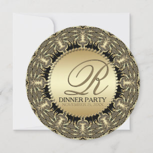 Invitation Tribal Baroque Soirée dorée (Ronde)