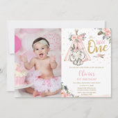 Invitation Tribal Boho Elephant Wild Un 1er Anniversaire Phot (Devant)