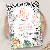 Invitation Tribal Cheetah Print She's Two Wild 2nd Birthday