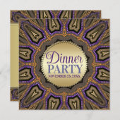 Invitation Tribal Earth Orange Purple Gold (Devant / Derrière)