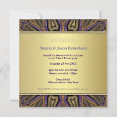 Invitation Tribal Earth Orange Purple Gold (Dos)
