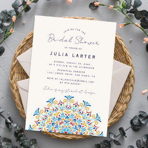 Invitation Tribal Folk Country Crest Mandala Fête de Mariage