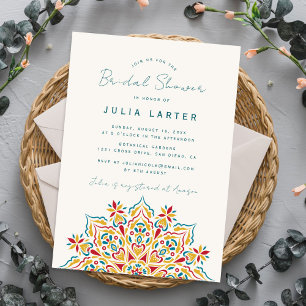 Invitation Tribal Folk Country Crest Mandala Fête de Mariage