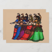 Invitation Tribal Line belly dance  (Devant / Derrière)