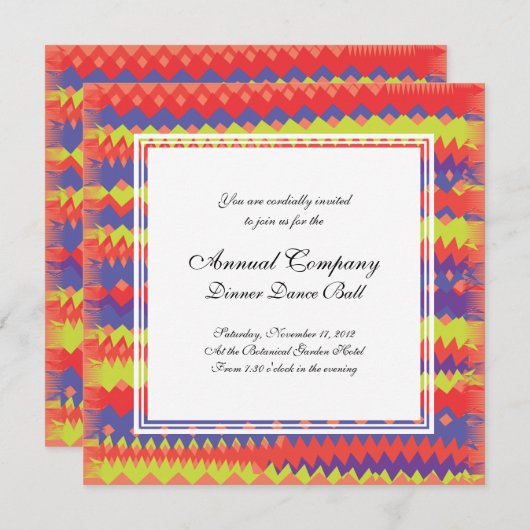 Invitation Tribal moderne ZigZag brillant violet coloré (Devant / Derrière)