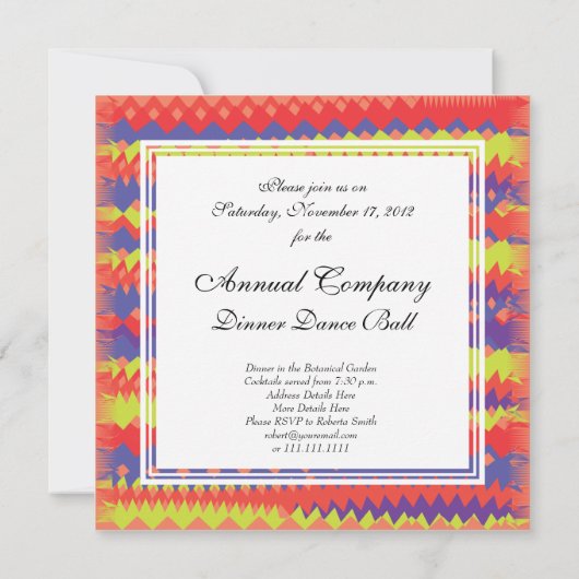 Invitation Tribal moderne ZigZag brillant violet coloré (Dos)