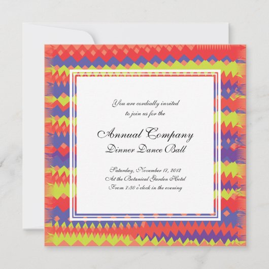 Invitation Tribal moderne ZigZag brillant violet coloré (Devant)