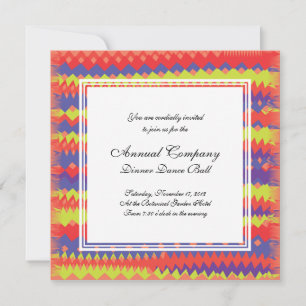 Invitation Tribal moderne ZigZag brillant violet coloré