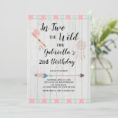 Invitation Tribal rustique de Boho dans DEUX le 2ème (Debout devant)