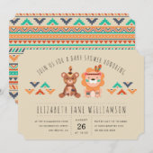 Invitation Tribal Safari Animaux Garçon Baby shower (Devant / Derrière)