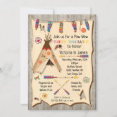 Invitation Tribal Teepee Pow wow Baby shower (Devant)