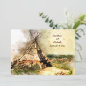 Invitation Tribal Tipi et Heart Arrow Boho Teepee Mariage (Debout devant)