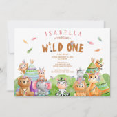 Invitation Tribal Wild One Safari Woodland Anniversaire (Devant)