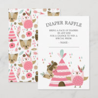 Tribal Woodland Wild Un Baby shower Déchets Raffin