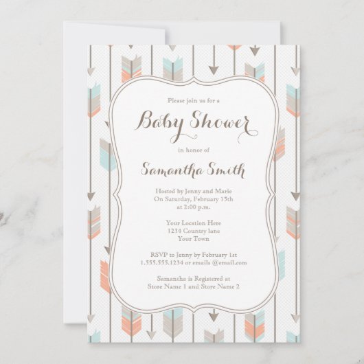 Invitation tribale de baby shower de garçon de (Devant)