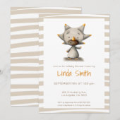 Invitation Tricératops Dinosaur Parti Baby shower neutre (Devant / Derrière)