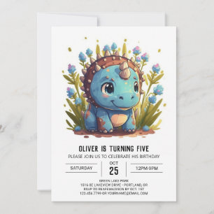Invitation Tricératops Editable Dinosaur Boy Anniversaire