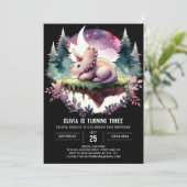 Invitation Tricératops Enchanted Printable Anniversaire (Debout devant)